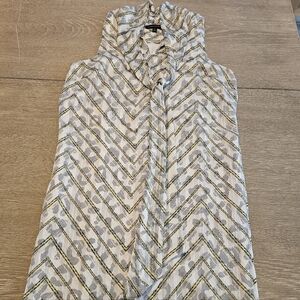 Banana Republic Leopard Print Sleeveless Dress Tie Neck Size Medium Cream Black